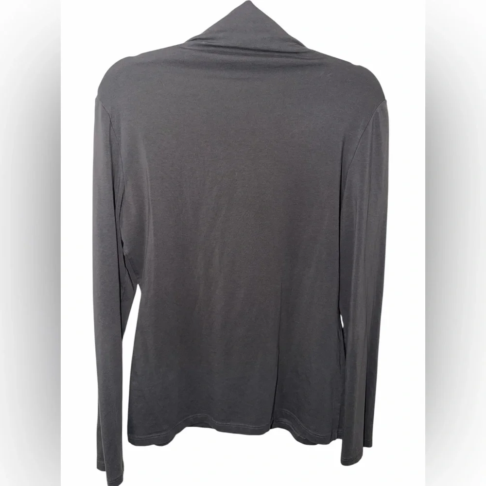 Theory Gray Pima Cotton Essential Turtleneck - Size L - Picture 4 of 6